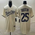 Nike Minnesota Twins #25 Byron Buxton beige majestic baseball jerseys-BD