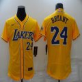 Nike Los Angeless Lakers #24 Kobe Bryant yellow Flexbase Authentic Collection Jersey-BD 01