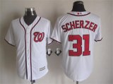 washington nationals 31 Max Scherzer white majestic mlb jersey