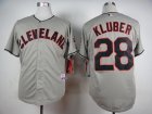 Cleveland Indians #28 Corey Kluber gray mlb baseball jersey