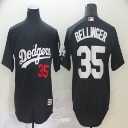 Los Angeles Dodgers #35 Cody Bellinger black baseball jersey Inverted version