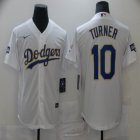 Customized Los Angeles Dodgers #10 Justin Turner white baseball jersey 2020 World Series