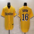 Nike Boston Red Sox #16 Jarren Duran yellow majestic MLB baseball jerseys-BD