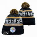 2024 Pittsburgh Steelers black yellow white NFL Sports Cuffed Knit Hats 02