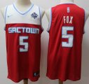 Nike Sacramentoics Kings #5 De Aaron Fox red white Basketball Jersey city version