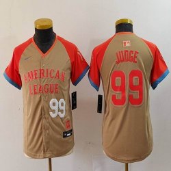 Youth Nike New York Yankees #99 Aaron Judge Cream 2024 MLB All-Star jersey 03