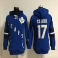 women Toronto Maple Leafs #17 Wendel Clark Blue hockey Hooded Sweatshirt