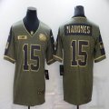 Nike Kansas City Chiefs #15 Patrick Mahomes green 2021 Salute to Service Limited Jersey