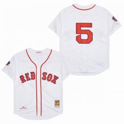 Boston Red Sox #5 Nomar Garciaparra white 1997 throwback baseball jerseys-BD