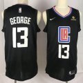 Los Angeles Clippers #13 Paul George black nike NBA jersey with Sponsor patch-YL