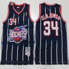 Houston Rockets 34# Olajuwon Soul dark blue throwback NBA jersey -S8