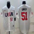 2023 World Cup #51 Singer white majestic baseball jerseys 08