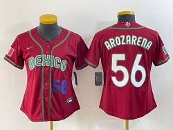 Women 2023 World Cup Mexico #56 Randy Arozarena red majestic baseball jerseys 12