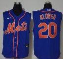 Nike New York Mets #20 Pete Alonso blue majestic mlb baseball jersey with not sleeves