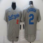 Nike Los Angeles Dodgers #2 Lasorda gray Flexbase Authentic Collection Jersey-BD