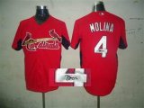 St.Louis Cardinals #4 Yadier Molina red MLB signature Jersey