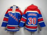 Youth New York Rangers #30 Henrik Lundqvist Blue NHL Hooded Sweatshirt