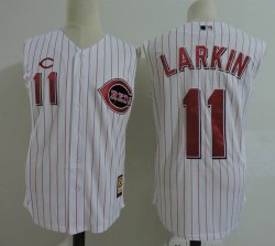 New Cincinnati Reds Devin #11 Barry Larkin white not sleeves basketball jersey