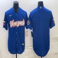 Majestic Venezuela Baseball blank blue 2023 World Baseball Classic Replica Player Jersey 02