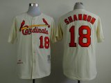 St. Louis Cardinals #18 Mike Shannon 1964 Cream Throwback Jersey