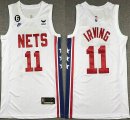 Nike Brooklyn Nets #11 Kyrie Irving white NBA Jerseys 6 patch -XD