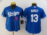 Youth Nike Los Angeles Dodgers #13 Max Muncy blue majestic baseball jerseys-BD