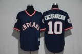 Cleveland Indians #10 Edwin Encarnacion dark blue baseball jerseys