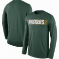 Men's Green Bay Packers Nike Green Sideline Seismic Legend Long Sleeve T-Shirt