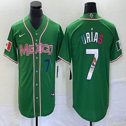 2023 World Cup Mexico #7 Julio Urias green majestic baseball jerseys 201