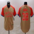 American League #38 Steven Kwan Nike Cream 2024 MLB All-Star Game Limited Player Jersey