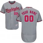 Custom Washington Nationa gray Flexbase Authentic Collection Jersey