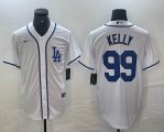 Nike Los Angeles Dodgers #99 Joe Kelly white MLB baseball Jersey Joint name -BD