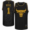 Chicago Bulls Derrick Rose #1 Black fashion Swingman nba jerseys