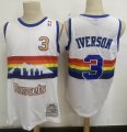 Denver Nuggets #3 Allen Iverson white throwback nba Jersey-LC