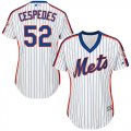 Women New York Mets #52 Yoenis Cespedes white Blue Strip baseball Jerseys