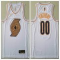 Nike Portland Trail Blazers #00 Carmelo Anthony white gold NBA Jerseys