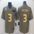 Seahawks #3 Russell Wilson green gold Nike Camo 2019 Salute to Service Limited Jersey