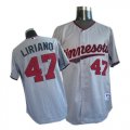 Minnesota Twins 47# Liriano Grey MLB Jerseys