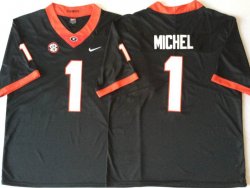 Georgia Bulldogs #1 Sony Michel black College Football Color Rush Limited Jersey