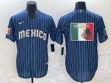 2023 World Cup Mexico blank blue majestic baseball jerseys-BD 08