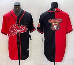 Nike San Francisco 49ers blank red black splits baseball jerseys Joint name -BD 03