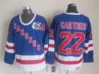 Reebok Rangers #22 Mike Gartner blue CCM Hockey jerseys 75th A patch