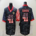 Nike New Orleans Saints #41 Alvin Kamara camo black usa flag Color Rush Limited Jersey