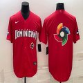 2023 World Cup Dominican Republic's blank red majestic baseball jerseys 05