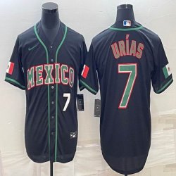 2023 World Cup Mexico #7 Julio Urias black majestic baseball jerseys 03