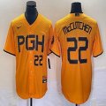 Nike Pittsburgh Pirates #22 Andrew McCutchen Yellow MLB baseball Jerseys city version 02