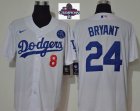 2024 World Series Champions Nike Los Angeles Dodgers Kobe Bryant White majestic baseball Jersey-KB patch 01