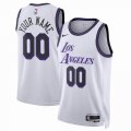 Customized Los Angeles Lakers white basketball jerseys city version