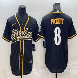 Nike Pittsburgh Steelers #8 Kenny Pickett black baseball jerseys Joint name-BD