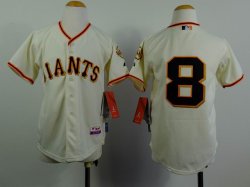 Youth San Francisco Giants Hunter Pence #8 cream MLB baseball Jerseys